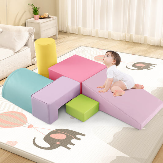 Foam Climbing Blocks with PU Cover for Toddlers 1-3-Multicolor