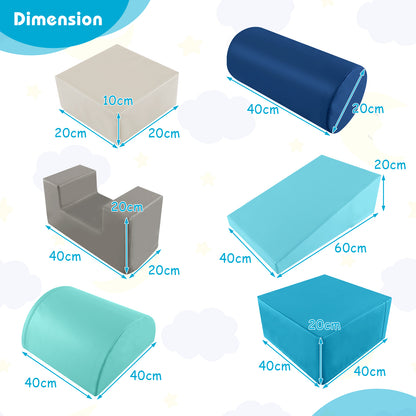 Foam Climbing Blocks with PU Cover for Toddlers 1-3-Blue