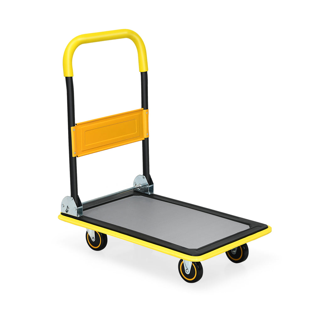 Folding Push Cart Dolly Moving Hand Truck with 360 Degree Swivel Wheel ...
