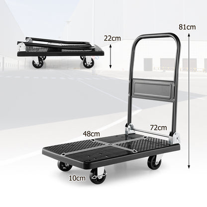 Folding Push Cart Dolly Moving Platform Hand Truck-Black