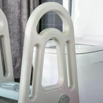 HOMCOM Two Step Stool for Kids Toddlers Ladder or Toilet Potty Training Bathroom Sink Bedroom Kitchen Helper with Non-slip Handle and Feet Pad