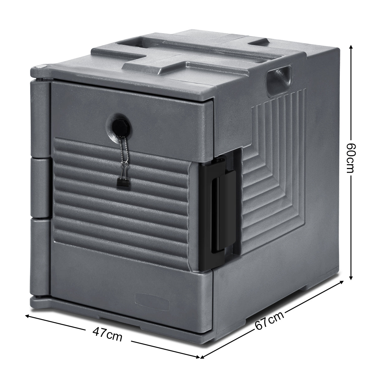 Front-Loading Insulated Food Pan Carrier for 6 Full-Size Pans-Grey