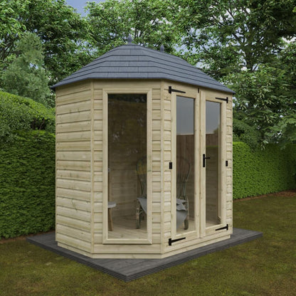GardenArch 8x6 Tanalised Octagonal - Full Pane Wooden Shed