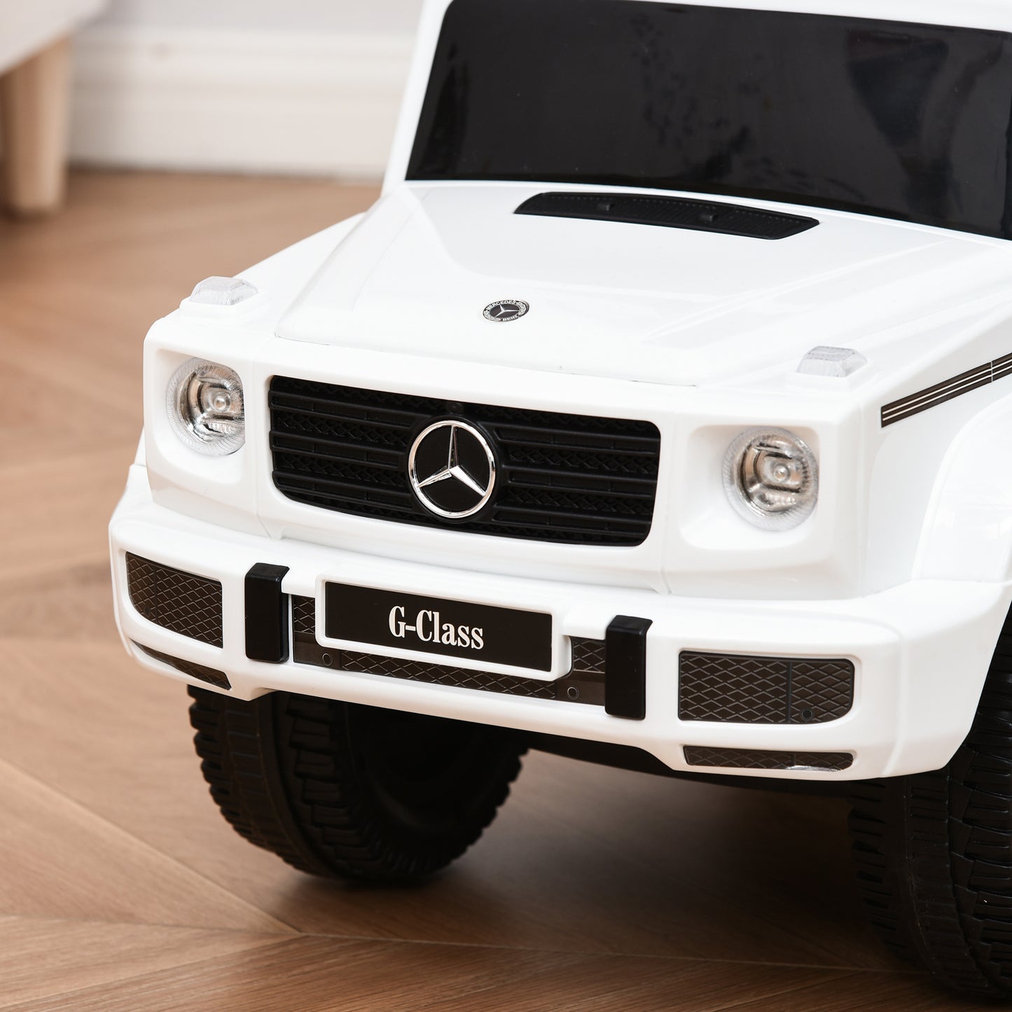 HOMCOM Mercedes-Benz G350 Ride-On Push Along Car Sliding Walker Foot to Floor Slider Stroller Toddler Vehicle with Horn Steering Wheel NO POWER White