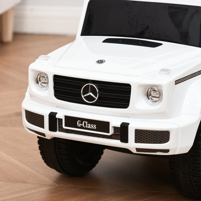 HOMCOM Mercedes-Benz G350 Ride-On Push Along Car Sliding Walker Foot to Floor Slider Stroller Toddler Vehicle with Horn Steering Wheel NO POWER White