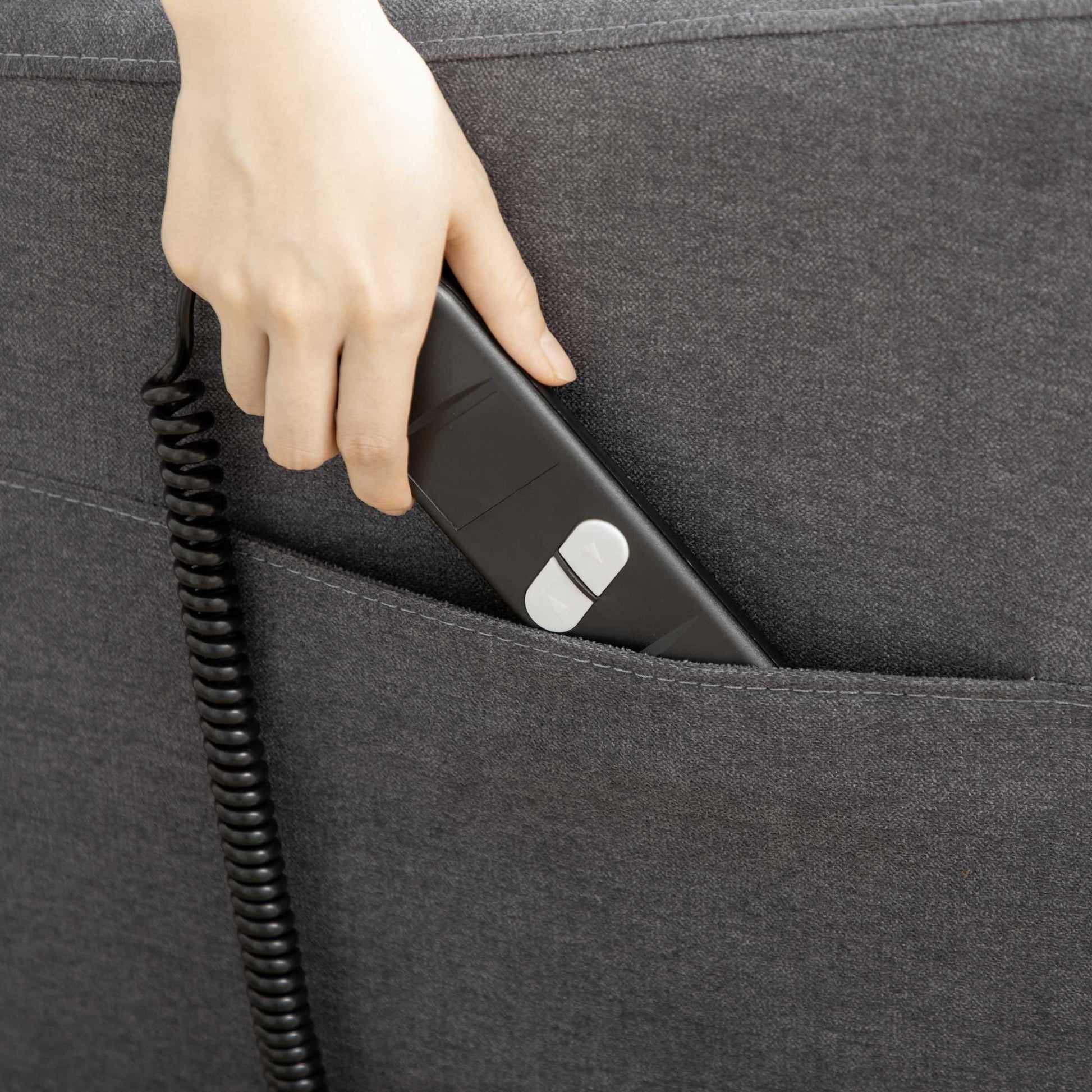 HOMCOM Power Lift Chair, Fabric Electric Recliner Sofa Chair for Elderly with Heavy Duty Motor, Remote Control, Side Pocket, Grey