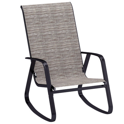 Outsunny Rocking Garden Chair - Light Brown