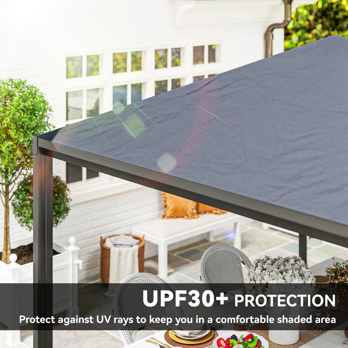 Outsunny 3 x 3 or 3 x 6m Garden Gazebo with Extendable Awning and Wheels, UPF30+ Outdoor Metal Gazebo Canopy Shelter for BBQ, Event, Party