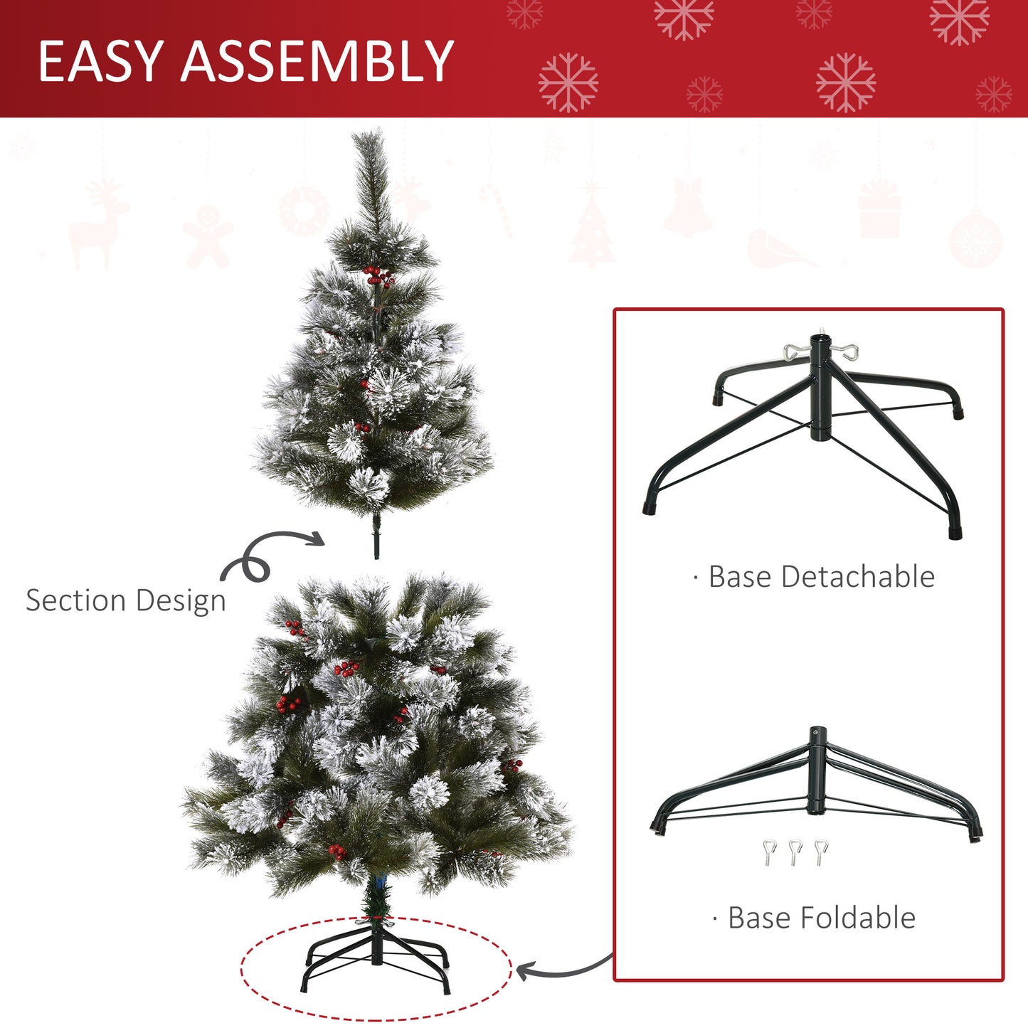 HOMCOM Christmas Tree, 150H cm-Green 