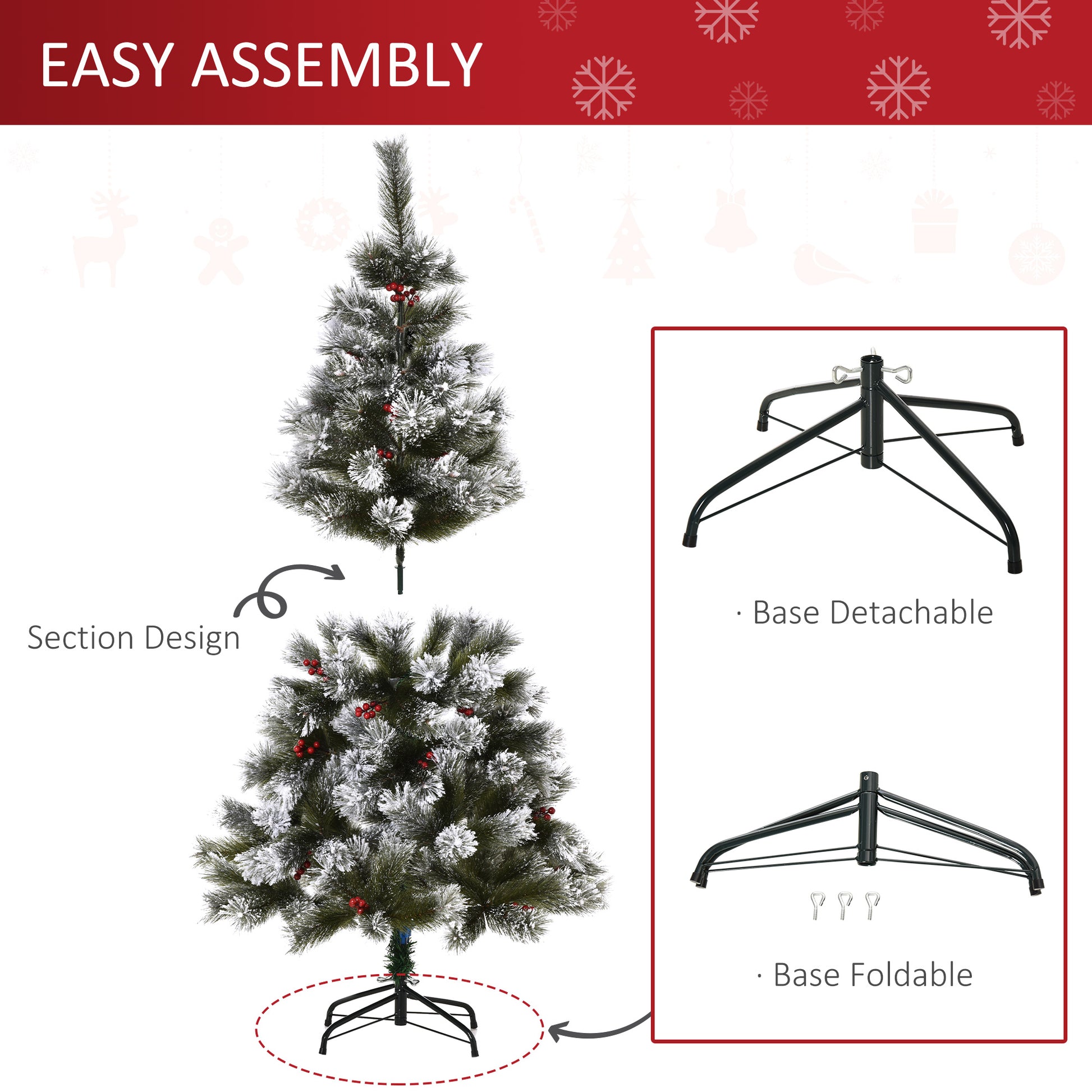 HOMCOM Christmas Tree, 150H cm-Green 