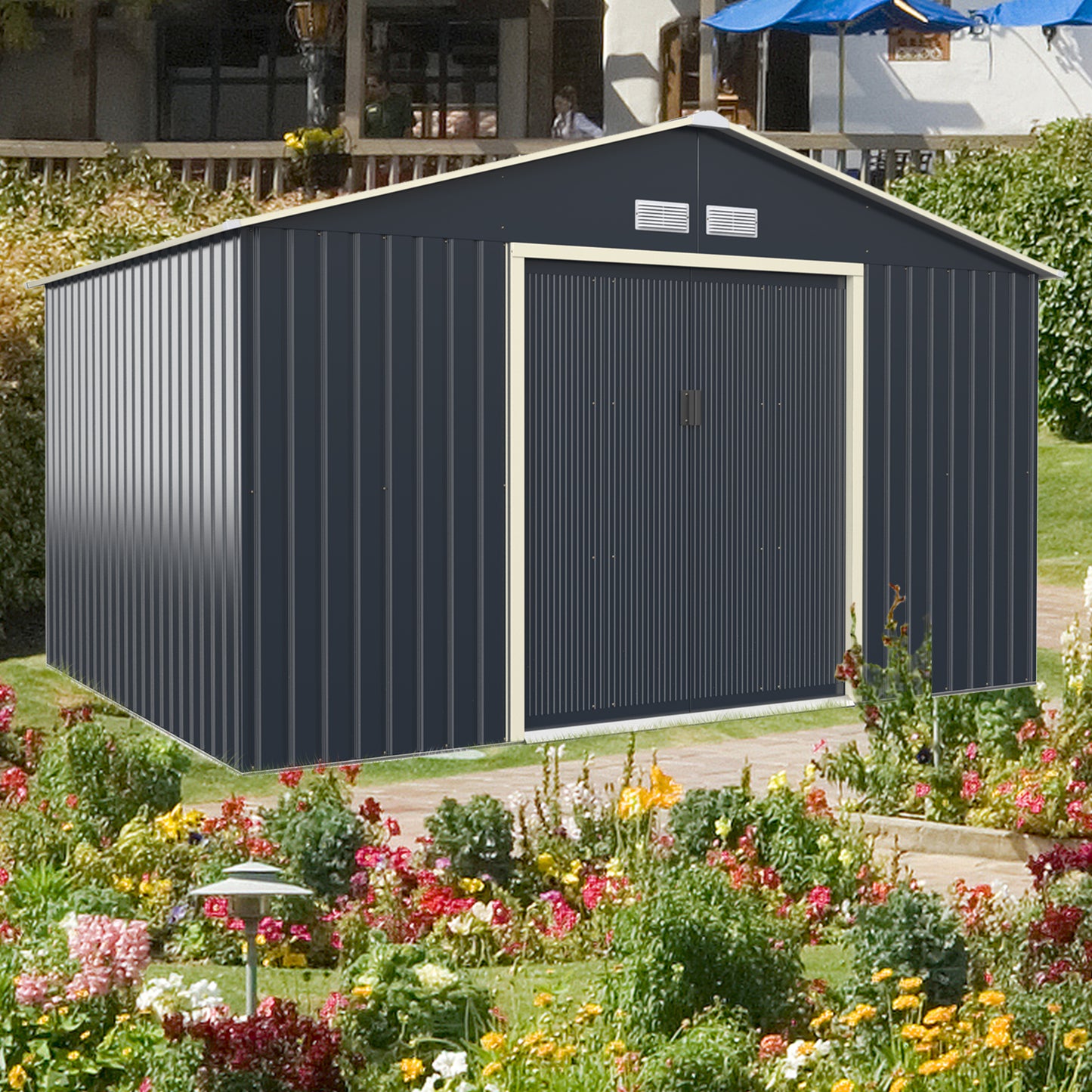Large Utility Storage House with Sliding Door