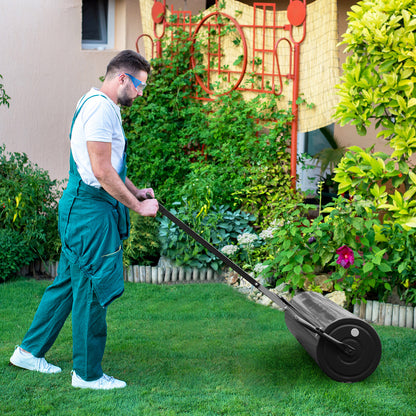 63L Garden Lawn Roller with Gripping Handle-Black