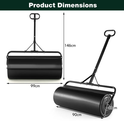 113L Metal Garden Lawn Roller-Black