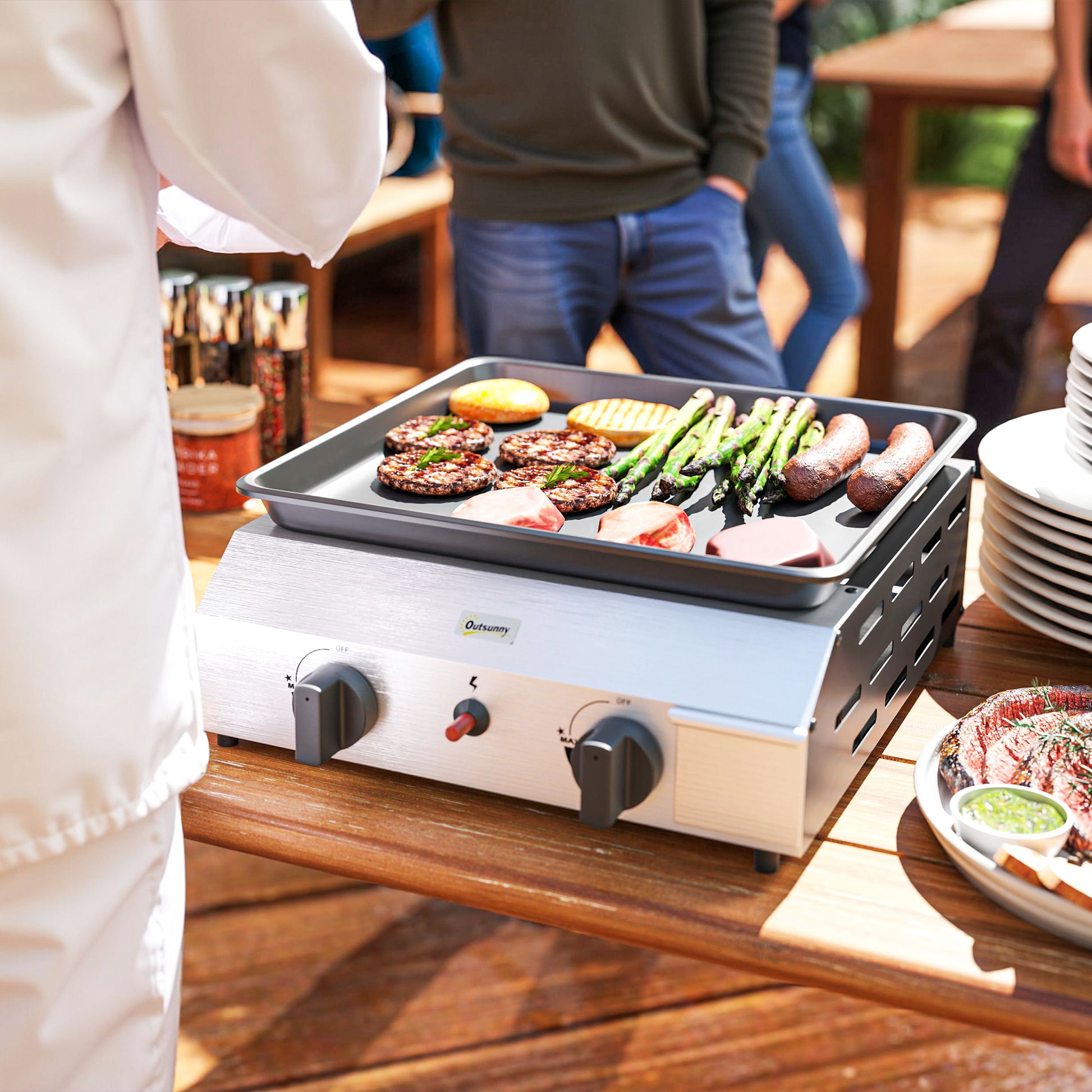 Outsunny Two Burner Portable Gas Grill
