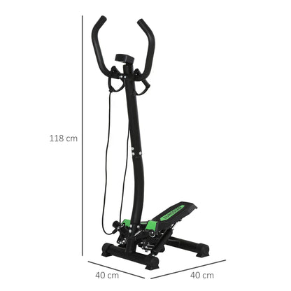 HOMCOM Free Stand Stepper, 40Lx48Wx118H cm-Black/Green