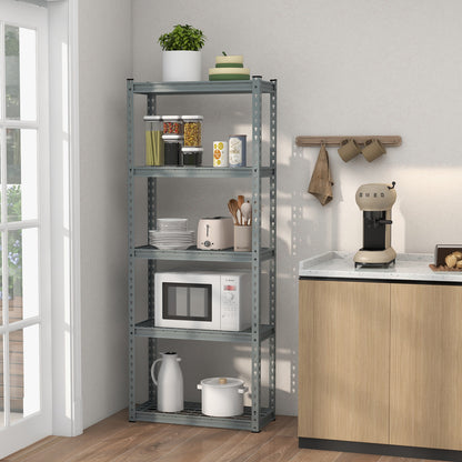 5-Tier Garage Metal Storage Shelves Shelving Unit-Grey