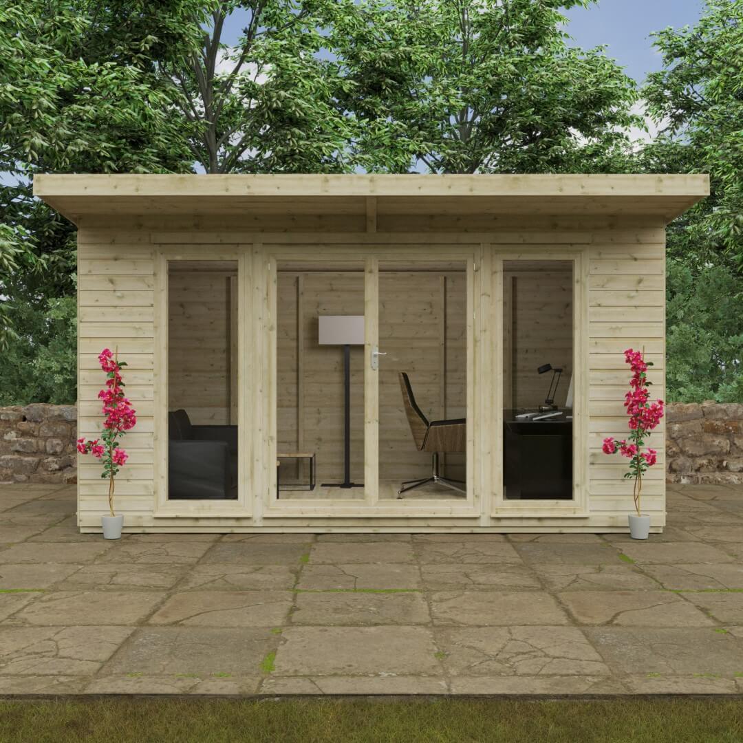 GardenArch 14x8 Tanalised Garden Studio Wooden Shed
