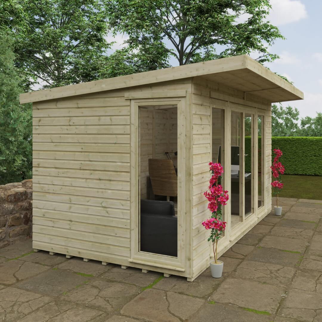 GardenArch 14x8 Tanalised Garden Studio Wooden Shed