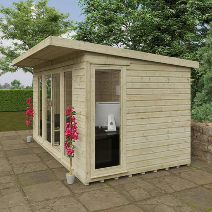 GardenArch 14x8 Tanalised Garden Studio Wooden Shed