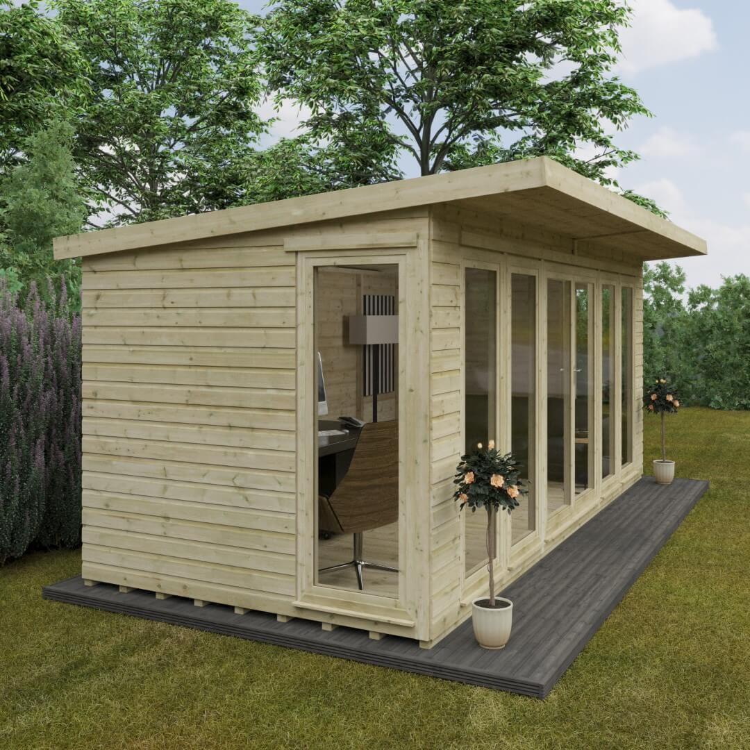 GardenArch 18x8 Tanalised Garden Studio Wooden Shed