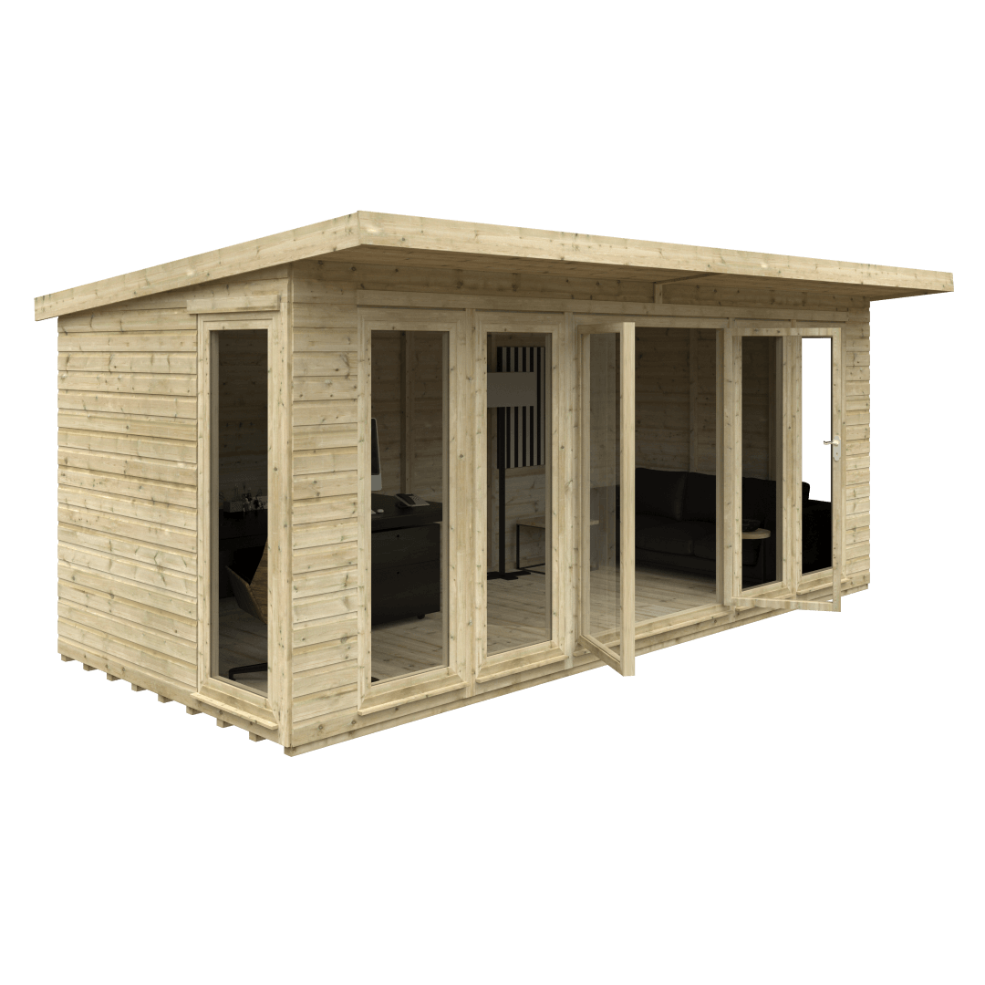 GardenArch 18x8 Tanalised Garden Studio Wooden Shed