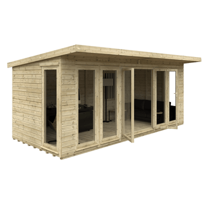 GardenArch 18x8 Tanalised Garden Studio Wooden Shed