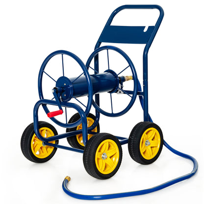 Garden Hose Reel Cart with Wheels and Non-slip Grip-Blue