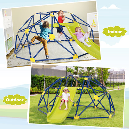 Geometric Dome Climber and Play Set with Slide-Green