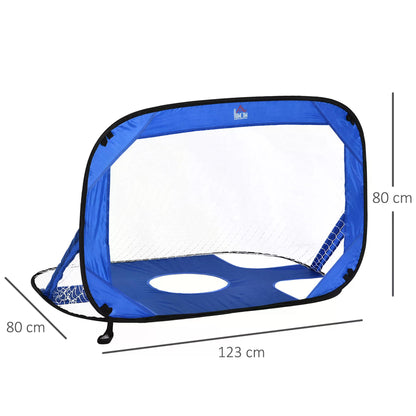 HOMCOM 2 in 1 Pop Up Soccer Nets Kids Target Goal Net for Backyard Outdoor Sports and Practice