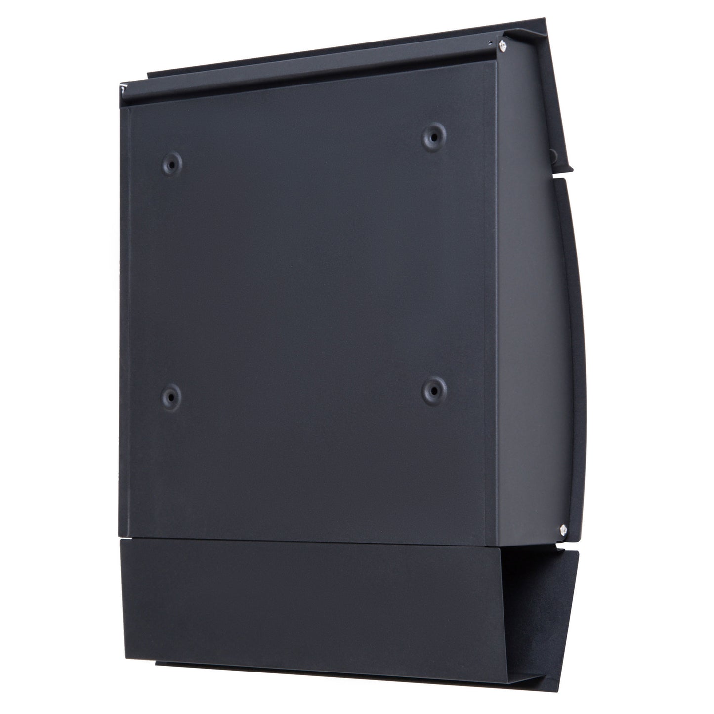 HOMCOM Steel Wall Mounted Mail Box Post Letter Newspaper Holder Outdoor Lockable with Waterproof  Lid -  Black
