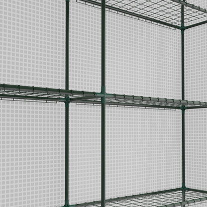 Outsunny 8 x 6ft Walk-In Greenhouse, with Shelves - White