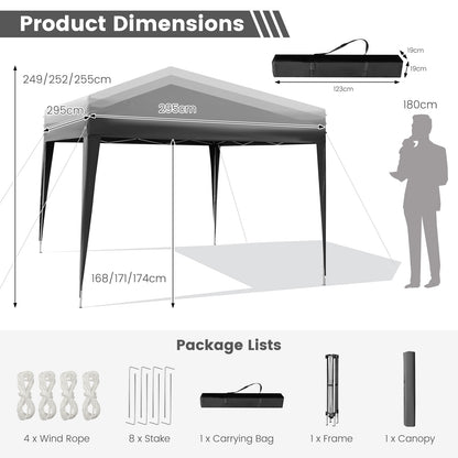 295 x 295 CM Outdoor Portable Instant Pop-up Canopy with Carrying Bag