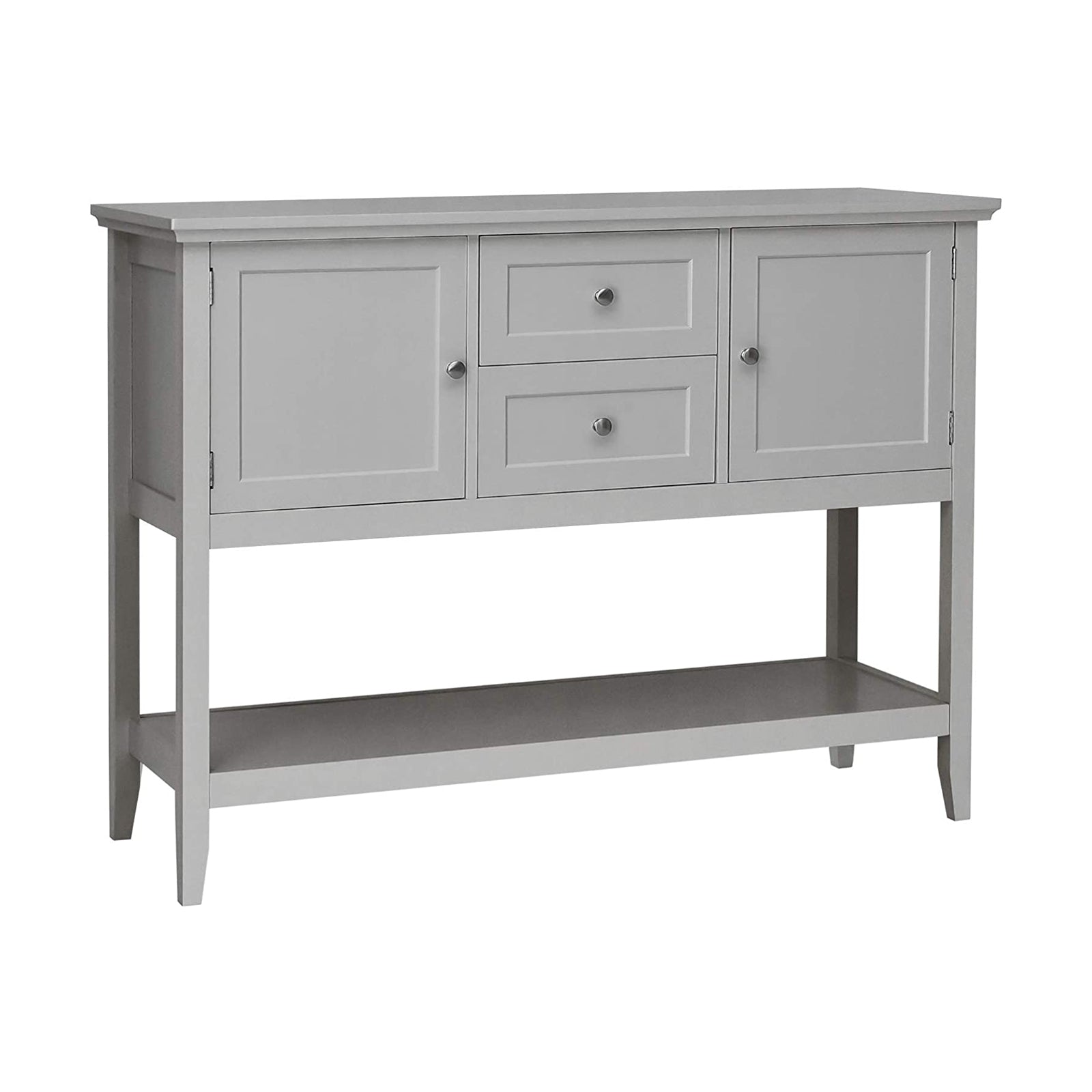 Wood Sideboard Buffet with 2 Drawers and 2 Storage Cabinets-Grey