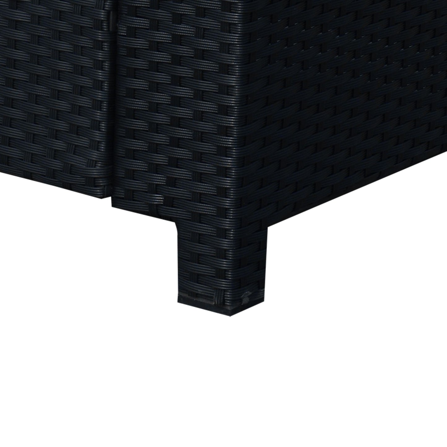 Outsunny Rattan Sofa, 2 Seater Garden Furniture with Soft Padded Cushion and Armrests, Wicker Garden Loveseat for Patio, Black