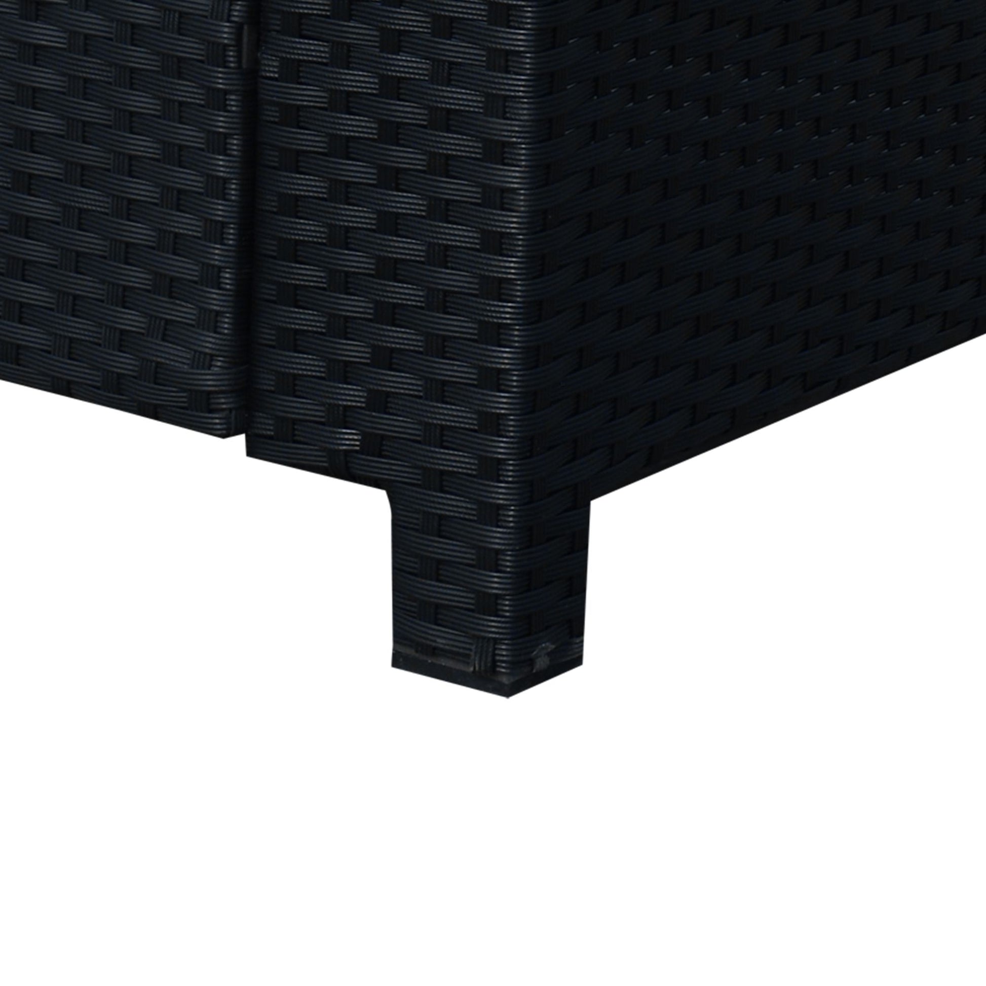 Outsunny Rattan Sofa, 2 Seater Garden Furniture with Soft Padded Cushion and Armrests, Wicker Garden Loveseat for Patio, Black