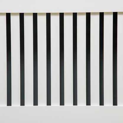 HOMCOM Slatted Radiator Cover Painted Cabinet MDF Lined Grill in White 172L x 19W x 81H cm