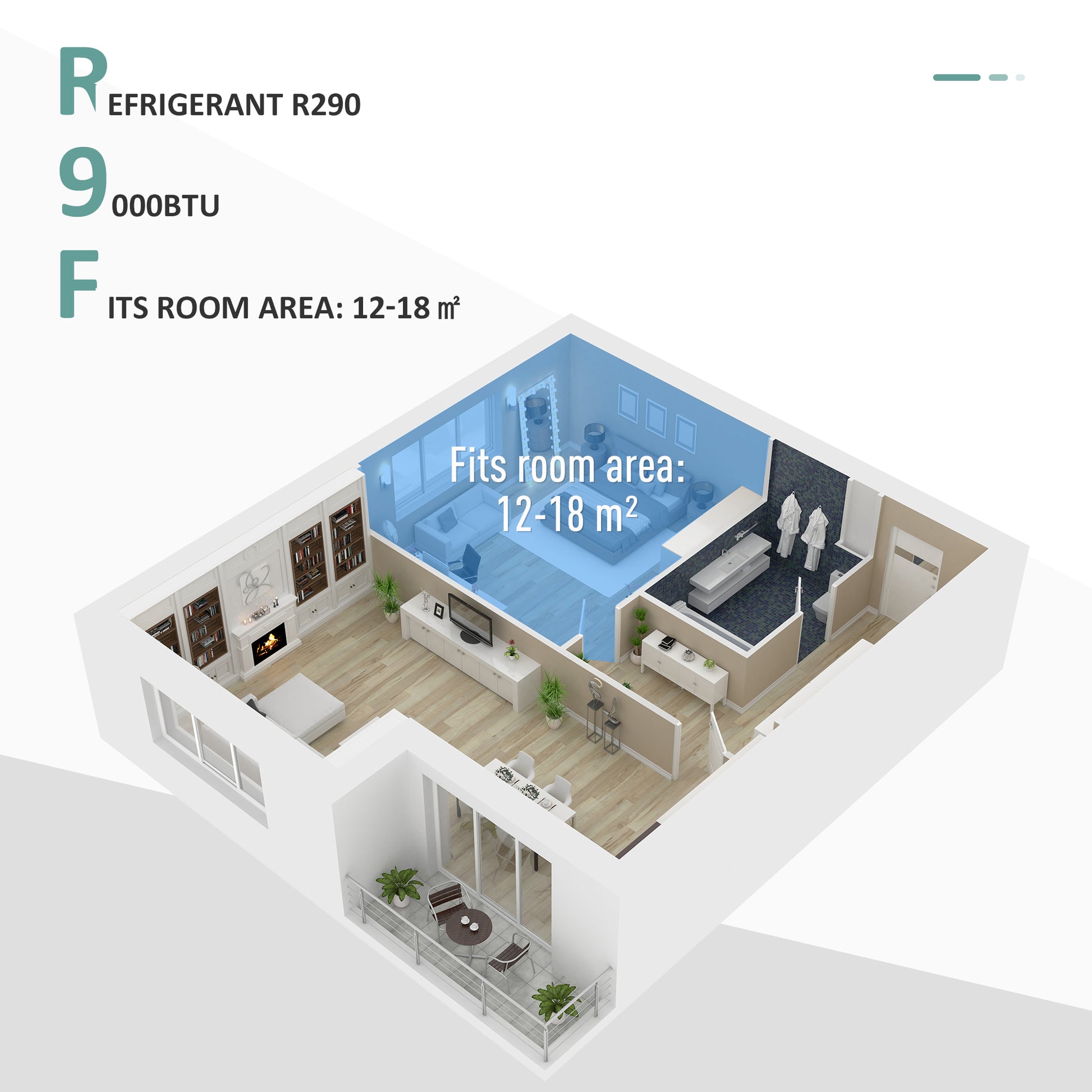 HOMCOM 9000 BTU 4-In-1 Compact Portable Mobile Air Conditioner Unit Cooling Dehumidifying Ventilating w/ Fan Remote LED 24 Hr Timer Auto Shut-Down