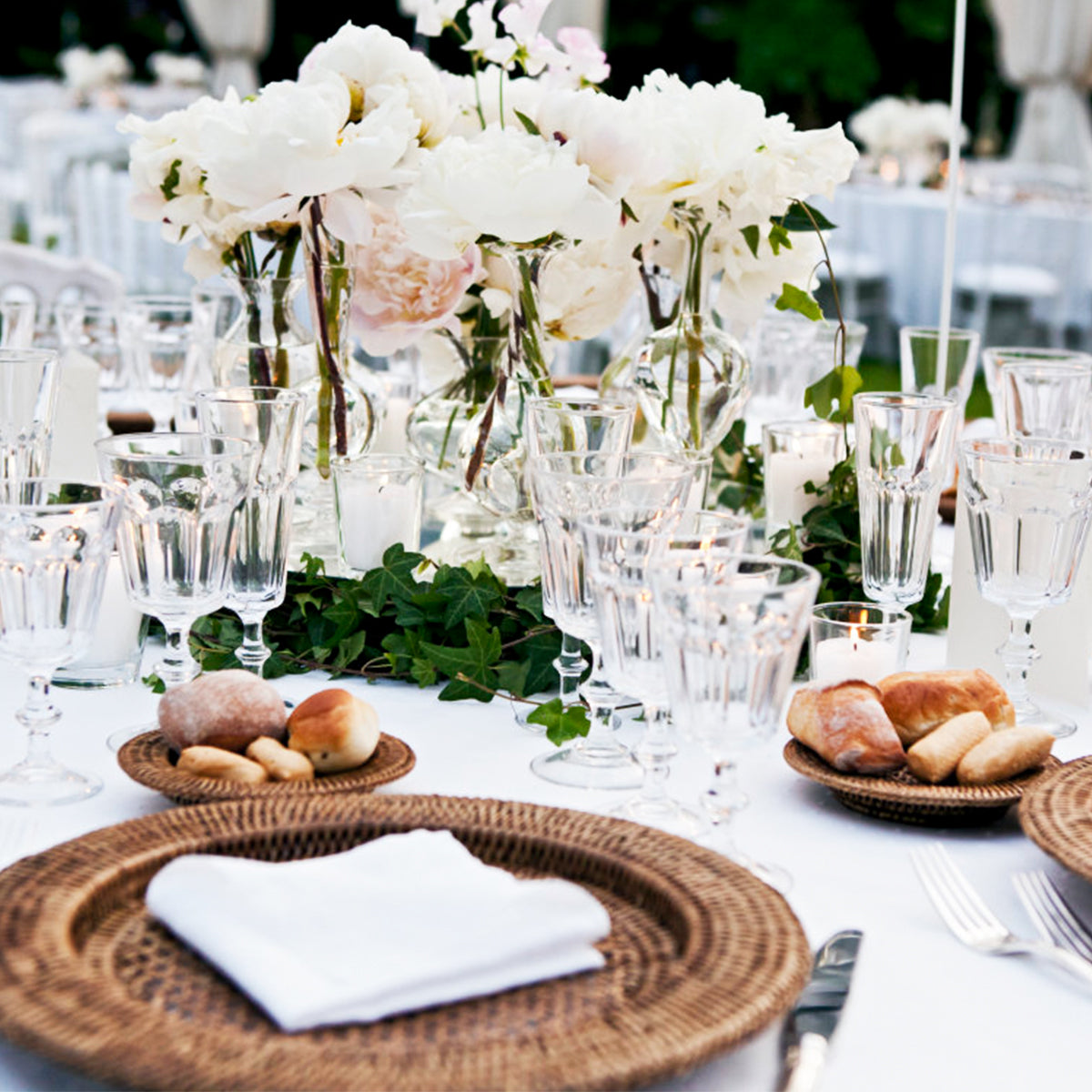 10 Pieces Package 100% Polyester Tablecloth-White