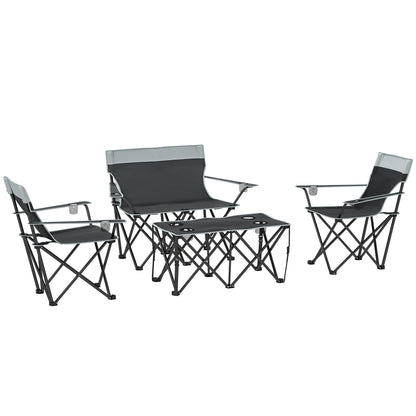 Outsunny Four-Piece Portable Picnic Table Set - Grey