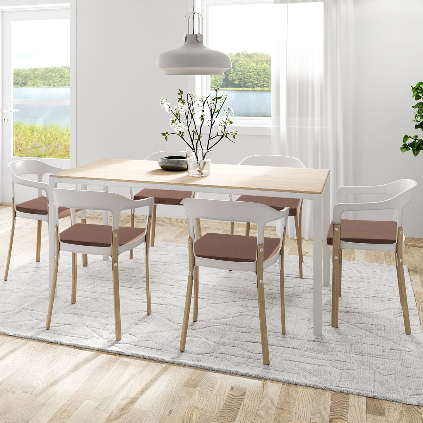 18 x 18 Inches Memory Foam Seat Cushions-Brown