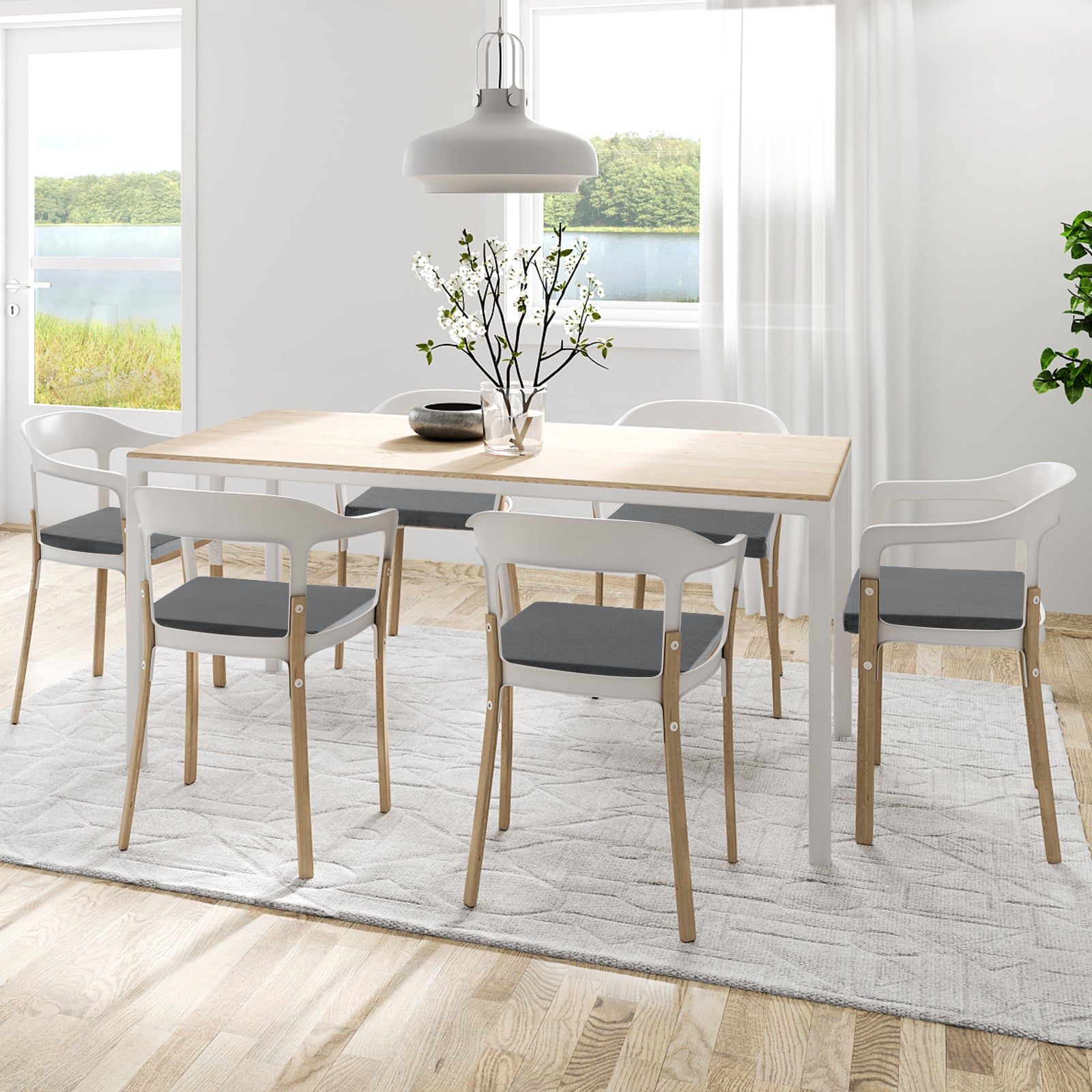 18 x 18 Inches Memory Foam Seat Cushions-Grey