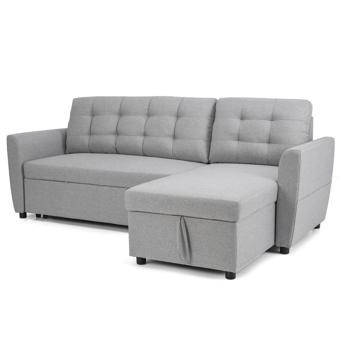 Heavy-duty Steel Slats Support Platform Bed-Grey