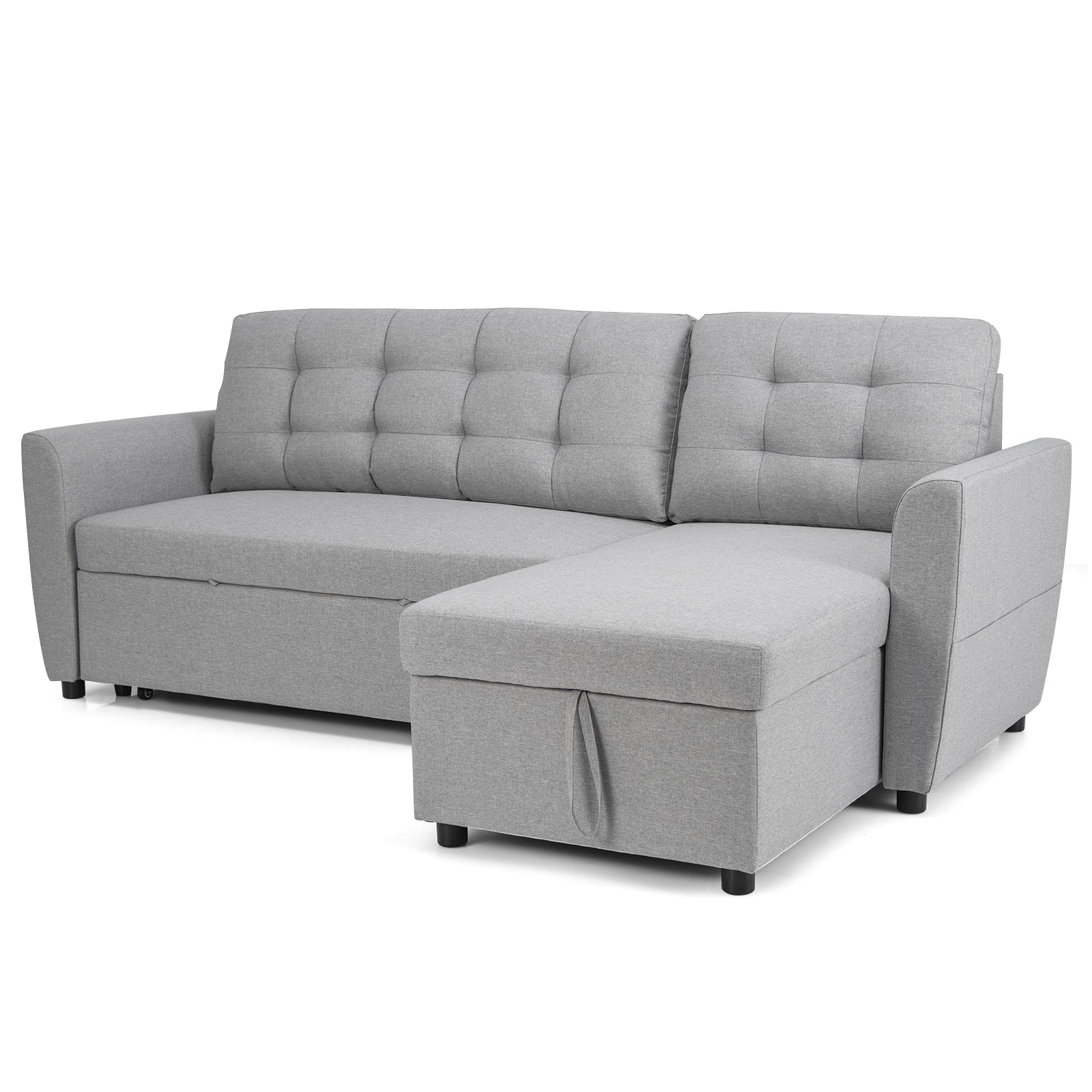 Heavy-duty Steel Slats Support Platform Bed-Grey
