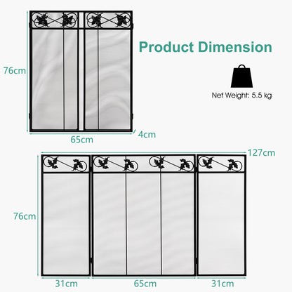 Folding Wide Metal Mesh Fire Panel or Wood and Coal Firing-B