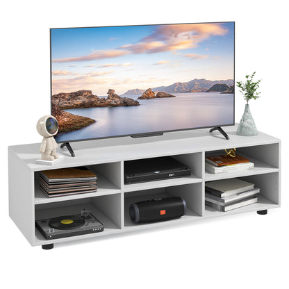 Entertainment Center TV Console Table for TVs up to 6 Cubes-White
