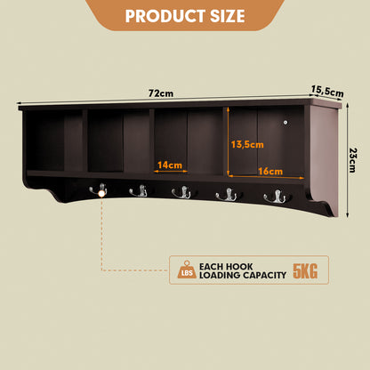 Wall-Mounted Entryway Storage Cabinet-Coffee