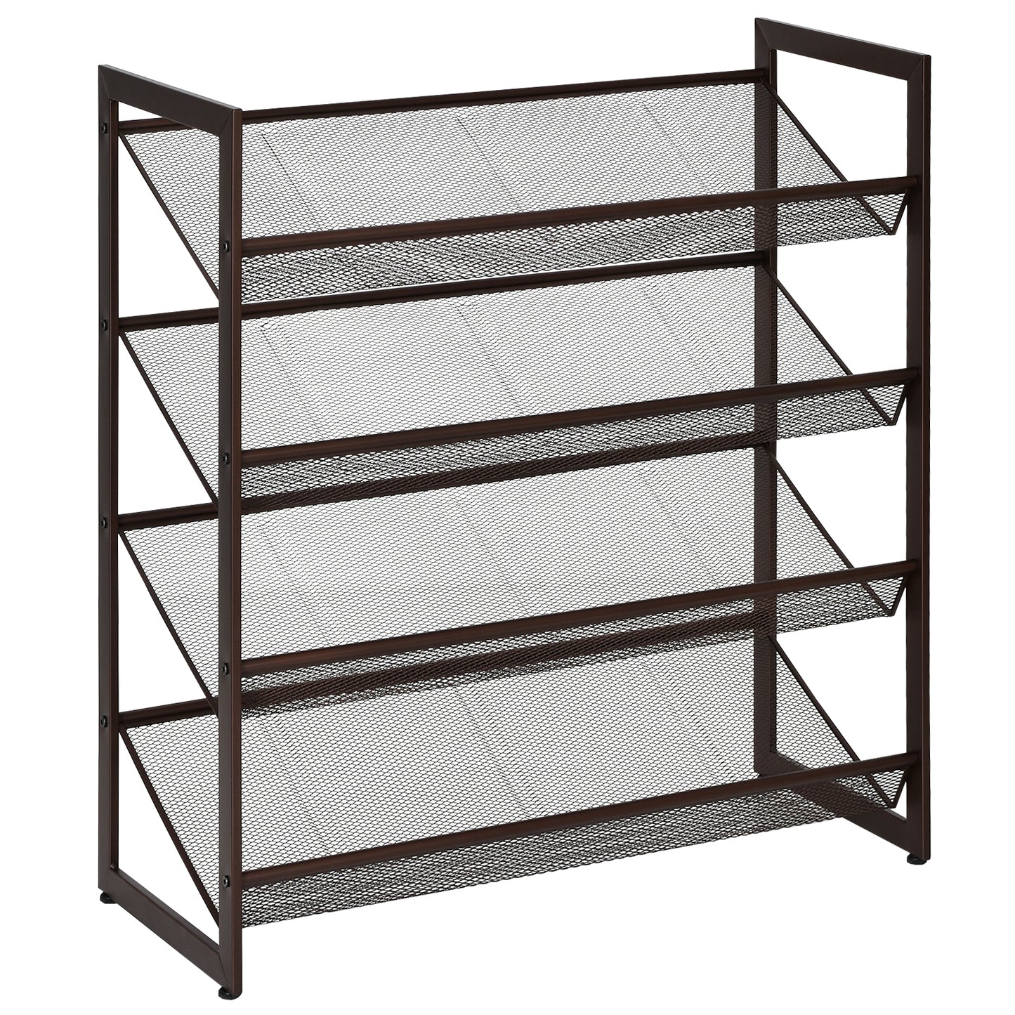 4-Tier Metal Mesh Shoe Rack for Hallway and Entryway