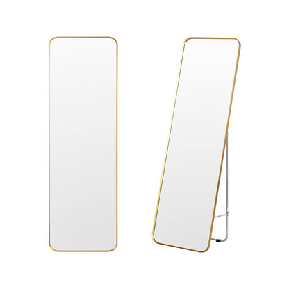 Rectangular Gold Steel Frame Full Body Large Makeup Dressing Mirror for Living Room