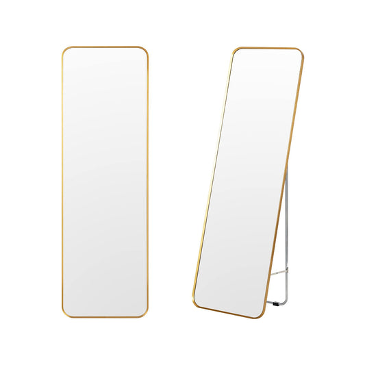 Rectangular Gold Steel Frame Full Body Large Makeup Dressing Mirror for Living Room