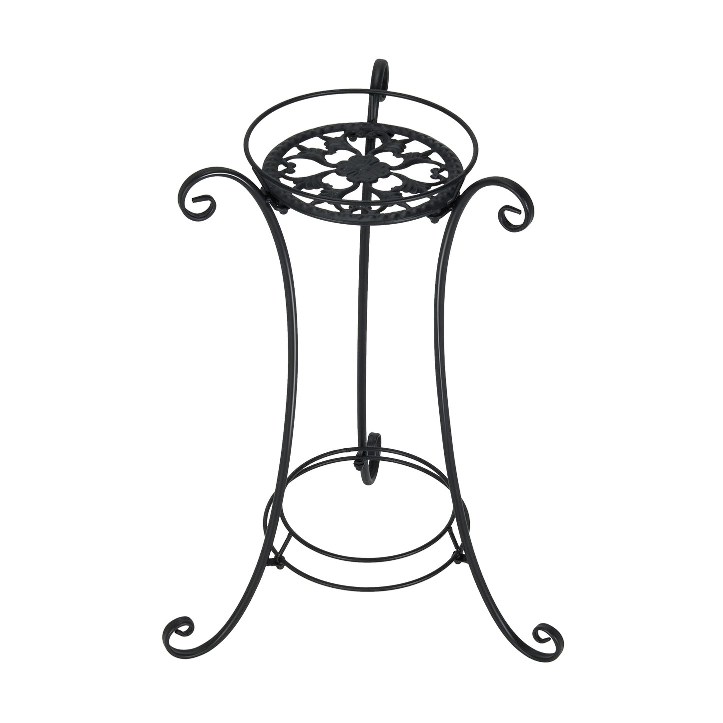 Heavy Duty Metal Plant Stand with Stable Triangular Structure-Black